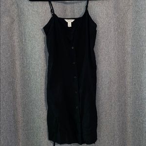 Black button down mini dress